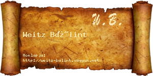 Weitz Bálint névjegykártya