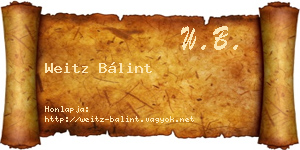 Weitz Bálint névjegykártya